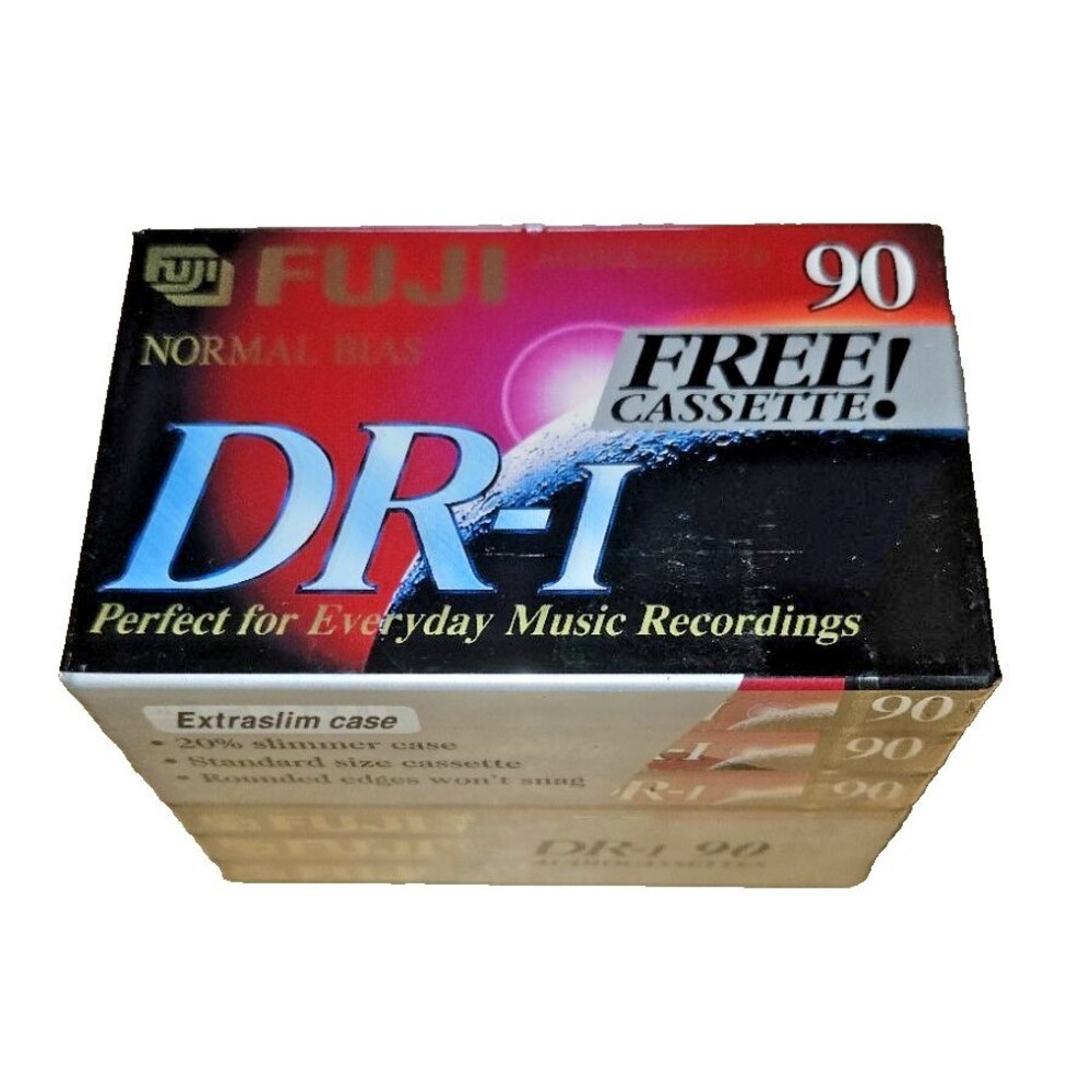 Six Pack Fuji DR-I 90 Normal Bias Audio Cassette Tape NEW SEALED NFL football